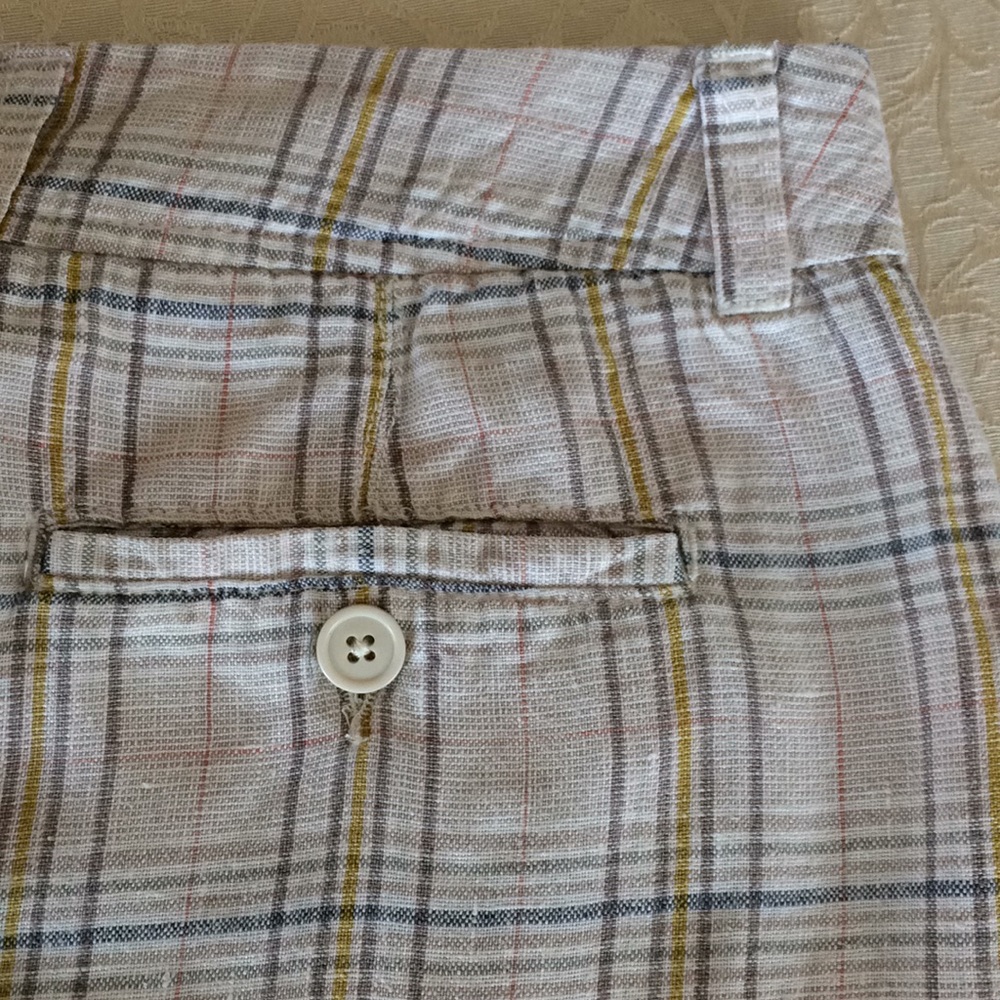 Boden light weight linen plaid ankle cropped - Picture 7 of 8
